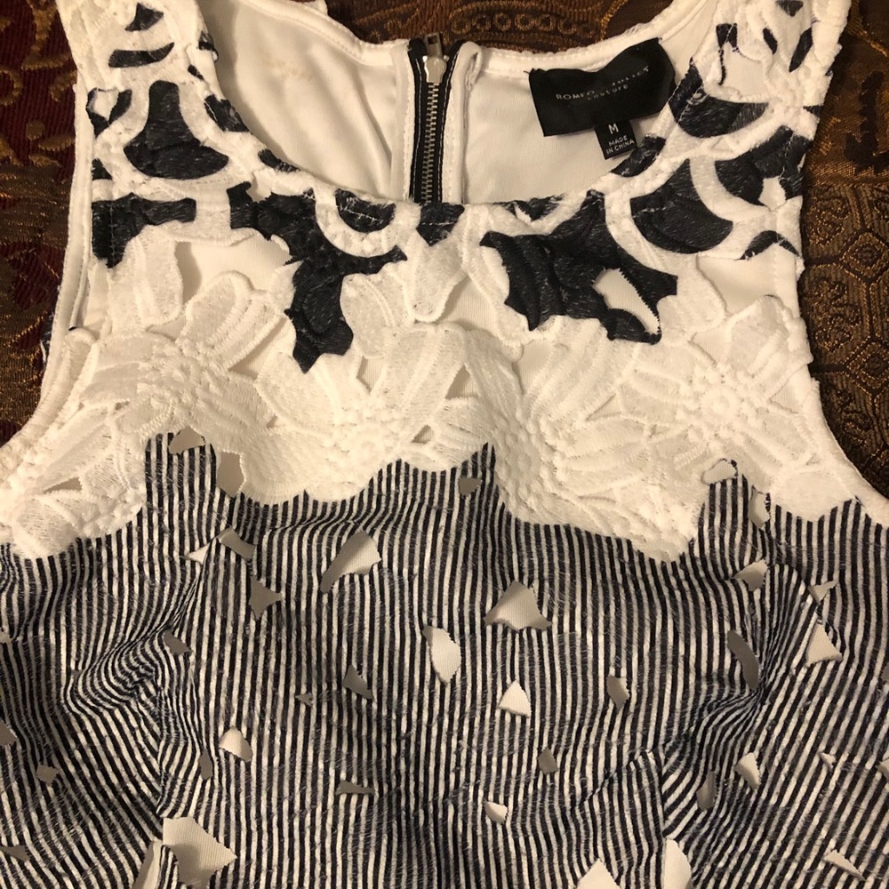 Beautiful navy and white dress